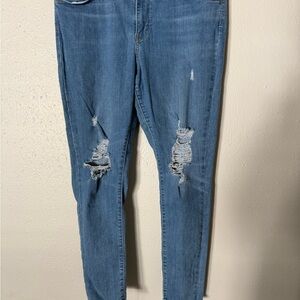 Levi's Light Blue Distressed Skinny Jeans